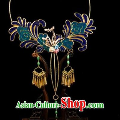 Chinese Traditional Wedding Cloisonne Round Fans Ancient Bride Palace Fan for Women