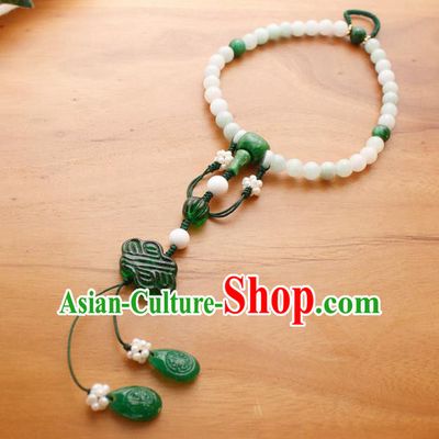 Chinese Handmade Palace Accessories Ancient Queen Jadite Brooch Headwear for Women