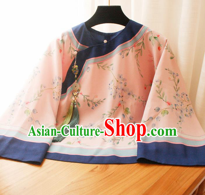Chinese National Classical Pink Blouse Traditional Tang Suit Upper Outer Garment for Women Chinese National Classical Pink Blouse Traditional Tang Suit Upper Outer Garment for Women
