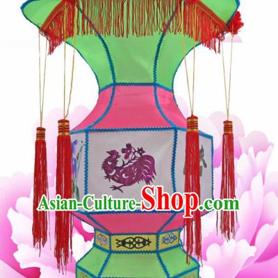 Handmade Chinese Green Palace Lanterns Traditional New Year Lantern Ancient Ceiling Lamp