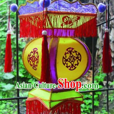 Chinese Handmade Red Tassel Palace Lanterns Traditional New Year Lantern Ancient Ceiling Lamp