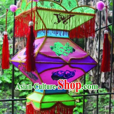 Chinese Handmade Rosy Palace Lanterns Traditional New Year Lantern Ancient Ceiling Lamp