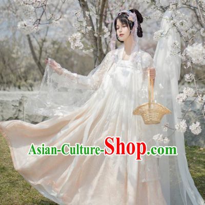 Chinese Ancient Myth Moon Peri Goddess Hanfu Dress Traditional Tang Dynasty Princess Costume for Women
