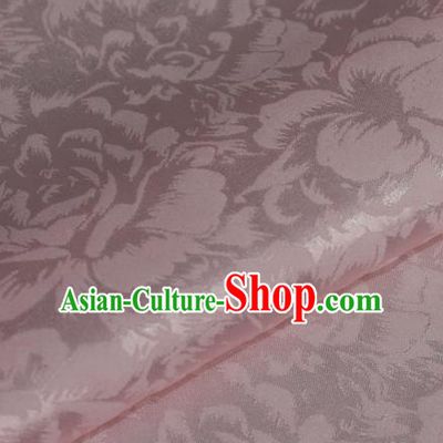 Chinese Traditional Cheongsam Fabric Classical Peony Pattern Design Pink Brocade Satin Material Silk Fabric