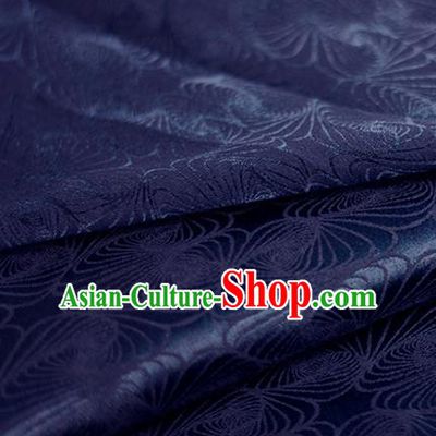 Chinese Traditional Cheongsam Fabric Classical Pattern Navy Brocade Satin Material Silk Fabric