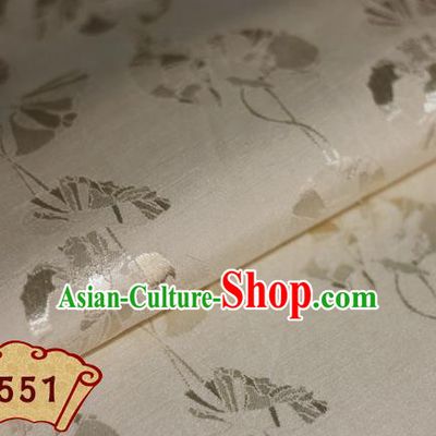 Chinese Traditional Pattern Beige Brocade Cheongsam Classical Fabric Satin Material Silk Fabric