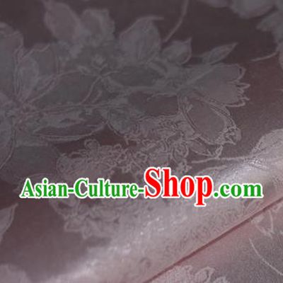 Chinese Traditional Peony Flowers Pattern Pink Brocade Cheongsam Classical Fabric Satin Material Silk Fabric