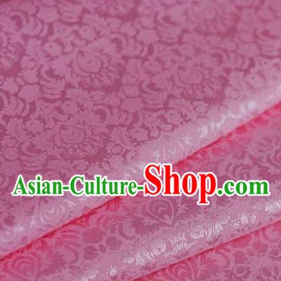 Chinese Traditional Hanfu Palace Pattern Pink Brocade Material Cheongsam Classical Fabric Satin Silk Fabric
