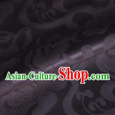 Chinese Traditional Pattern Deep Purple Brocade Cheongsam Classical Fabric Satin Material Silk Fabric
