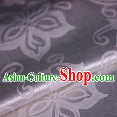 Chinese Traditional Bauhinia Pattern White Brocade Cheongsam Classical Fabric Satin Material Silk Fabric