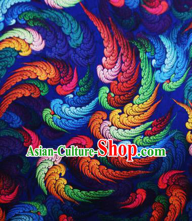 Chinese Traditional Fabric Classical Wings Pattern Design Royalblue Brocade Cheongsam Satin Material Silk Fabric Chinese Traditional Fabric Classical Wings Pattern Design Royalblue Brocade Cheongsam Satin Material Silk Fabric