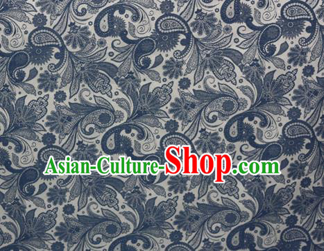 Chinese Traditional Pattern Blue Brocade Material Cheongsam Classical Fabric Satin Silk Fabric Chinese Traditional Pattern Blue Brocade Material Cheongsam Classical Fabric Satin Silk Fabric