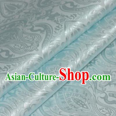 Chinese Traditional Royal Pattern Blue Brocade Material Cheongsam Classical Fabric Satin Silk Fabric