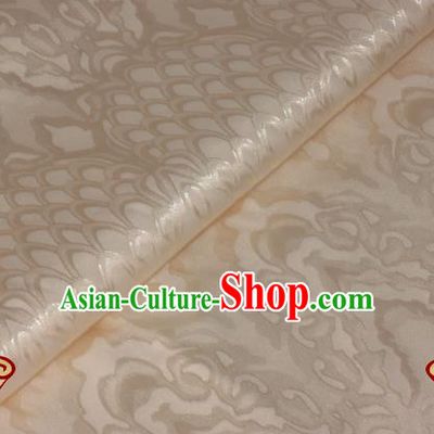 Chinese Traditional Royal Scale Pattern Beige Brocade Material Cheongsam Classical Fabric Satin Silk Fabric