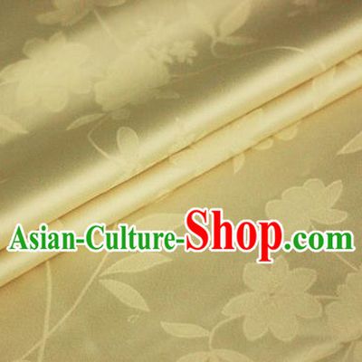 Chinese Traditional Hanfu Royal Pattern Yellow Brocade Material Cheongsam Classical Fabric Satin Silk Fabric