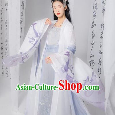 Chinese Ancient Tang Dynasty Princess Embroidered Hanfu Dress Traditional Historical Costume for Women