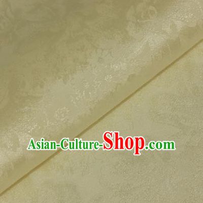 Chinese Traditional Cheongsam Fabric Yellow Brocade Material Hanfu Classical Satin Silk Fabric