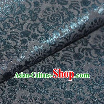 Chinese Traditional Fabric Cheongsam Pattern Green Brocade Material Hanfu Classical Satin Silk Fabric
