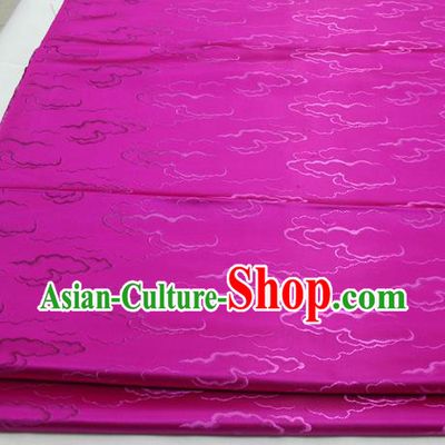 Chinese Traditional Tang Suit Royal Clouds Pattern Rosy Brocade Satin Fabric Material Classical Silk Fabric