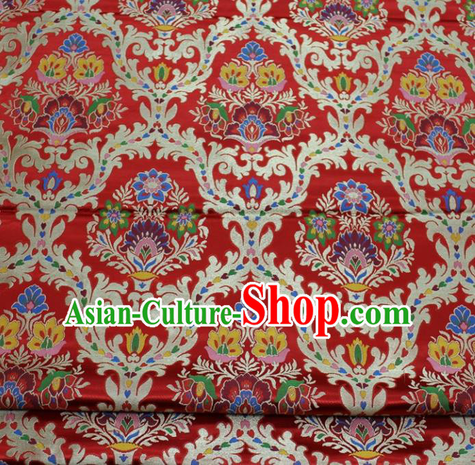 Chinese Traditional Fabric Royal Pattern Red Brocade Material Hanfu Classical Satin Silk Fabric Chinese Traditional Fabric Royal Pattern Red Brocade Material Hanfu Classical Satin Silk Fabric