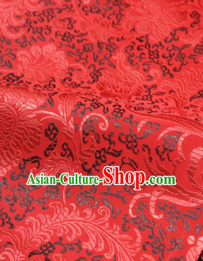 Chinese Traditional Fabric Royal Pattern Red Brocade Material Hanfu Classical Satin Silk Fabric Chinese Traditional Fabric Royal Pattern Red Brocade Material Hanfu Classical Satin Silk Fabric