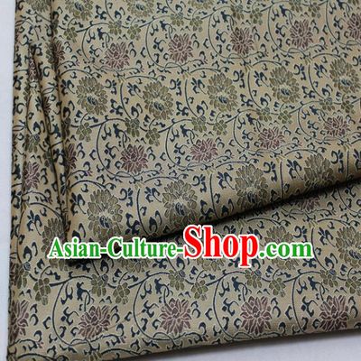 Chinese Traditional Fabric Royal Lotus Pattern Song Brocade Material Hanfu Classical Satin Silk Fabric