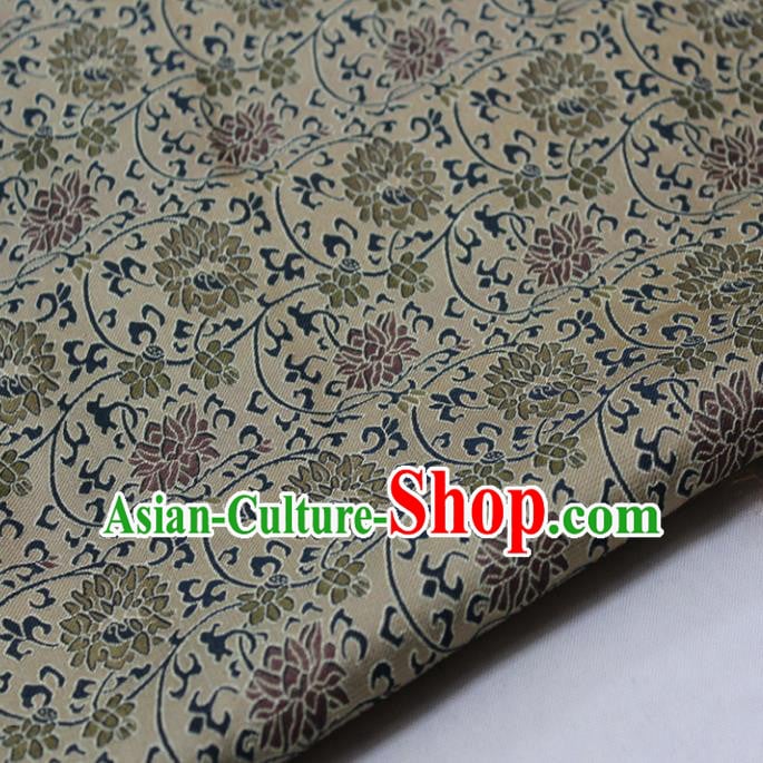Chinese Traditional Fabric Royal Lotus Pattern Song Brocade Material Hanfu Classical Satin Silk Fabric Chinese Traditional Fabric Royal Lotus Pattern Song Brocade Material Hanfu Classical Satin Silk Fabric