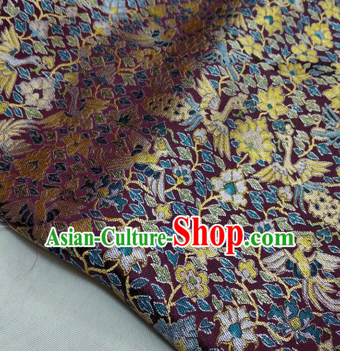 Chinese Traditional Fabric Royal Pattern Purple Brocade Material Hanfu Classical Satin Silk Fabric Chinese Traditional Fabric Royal Pattern Purple Brocade Material Hanfu Classical Satin Silk Fabric