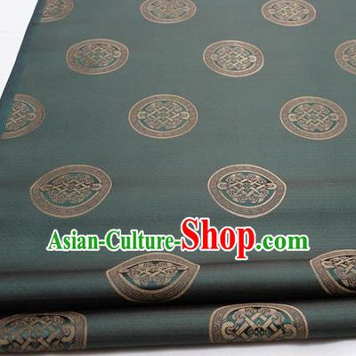 Chinese Traditional Tang Suit Fabric Royal Lucky Pattern Atrovirens Brocade Material Hanfu Classical Satin Silk Fabric