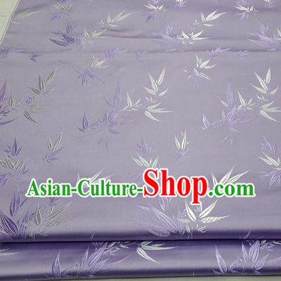 Chinese Traditional Tang Suit Satin Fabric Royal Bamboo Pattern Purple Brocade Material Classical Silk Fabric