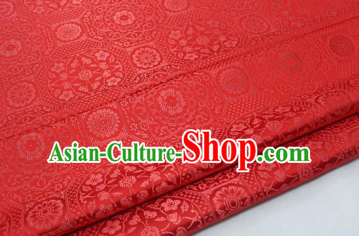 Chinese Traditional Tang Suit Red Satin Fabric Royal Pattern Brocade Material Classical Silk Fabric Chinese Traditional Tang Suit Red Satin Fabric Royal Pattern Brocade Material Classical Silk Fabric