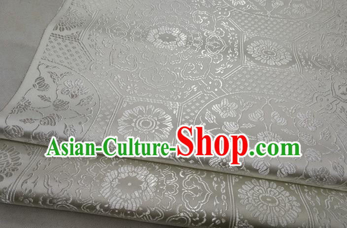 Chinese Traditional Tang Suit White Satin Fabric Royal Pattern Brocade Material Classical Silk Fabric Chinese Traditional Tang Suit White Satin Fabric Royal Pattern Brocade Material Classical Silk Fabric
