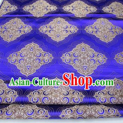 Chinese Traditional Tang Suit Royalblue Brocade Royal Pattern Satin Fabric Material Classical Silk Fabric