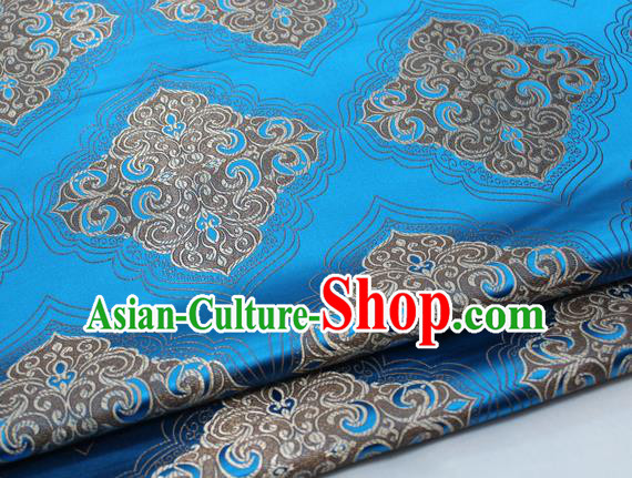 Chinese Traditional Tang Suit Blue Brocade Royal Pattern Satin Fabric Material Classical Silk Fabric Chinese Traditional Tang Suit Blue Brocade Royal Pattern Satin Fabric Material Classical Silk Fabric