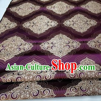 Chinese Traditional Tang Suit Purple Brocade Royal Pattern Satin Fabric Material Classical Silk Fabric