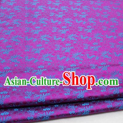 Asian Chinese Traditional Tang Suit Royal Plum Blossom Bamboo Pattern Rosy Brocade Satin Fabric Material Classical Silk Fabric