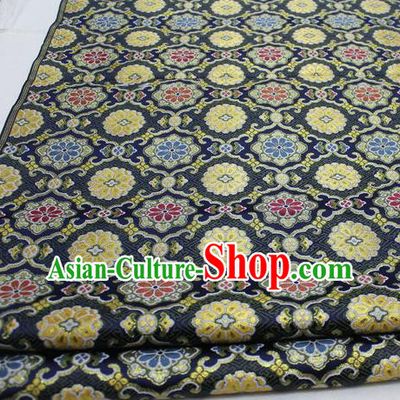 Asian Chinese Traditional Tang Suit Royal Pattern Black Brocade Satin Fabric Material Classical Silk Fabric
