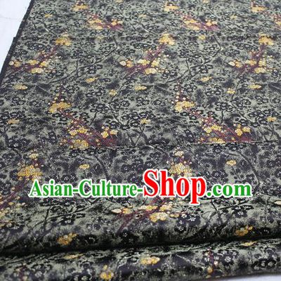 Asian Chinese Traditional Royal Pattern Black Brocade Tang Suit Satin Fabric Material Classical Silk Fabric