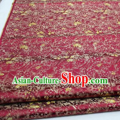 Asian Chinese Traditional Royal Pattern Wine Red Brocade Tang Suit Satin Fabric Material Classical Silk Fabric