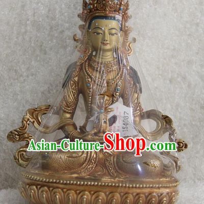 Chinese Traditional Buddhist Copper Buddha Longevity Statue Tibetan Buddhism Feng Shui Items Sculpture