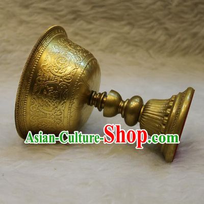 Chinese Traditional Buddhist Offersacrifice Buddha Brass Cup Decoration Tibetan Buddhism Feng Shui Items