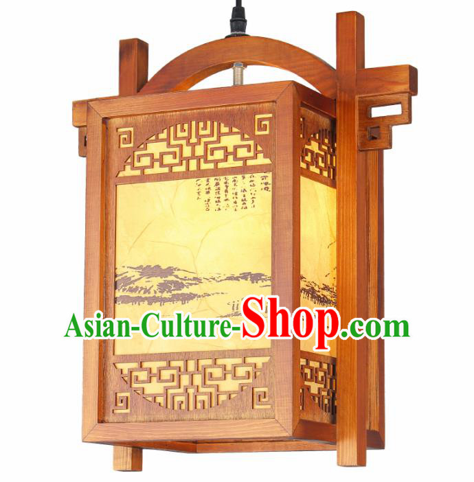 Chinese Traditional Hanging Lantern Handmade Wood Palace Lanterns Ceiling Lamp Chinese Traditional Hanging Lantern Handmade Wood Palace Lanterns Ceiling Lamp