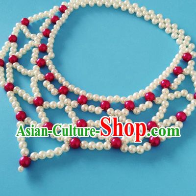 Chinese Mongolian Ethnic Hair Accessories Traditional Mongol Nationality Folk Dance Beads Headband for Kids