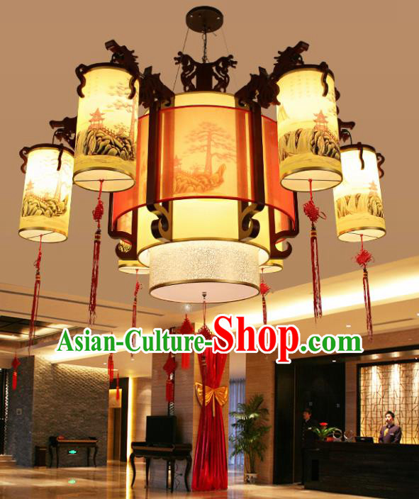 Chinese Traditional Six Lights Ceiling Palace Lantern Handmade New Year Classical Lanterns Hanging Lamp Chinese Traditional Six Lights Ceiling Palace Lantern Handmade New Year Classical Lanterns Hanging Lamp