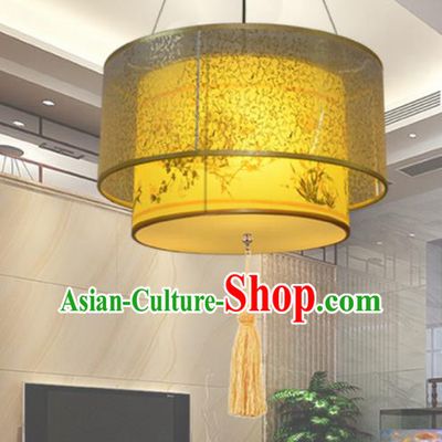 Chinese Traditional Classical Yellow Ceiling Palace Lantern Handmade New Year Lanterns Hanging Lamp