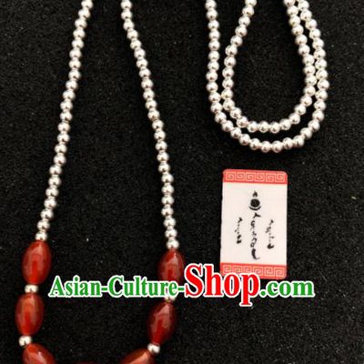 Traditional Chinese Mongol Nationality Necklet Accessories Mongolian Ethnic Agate Necklace for Women