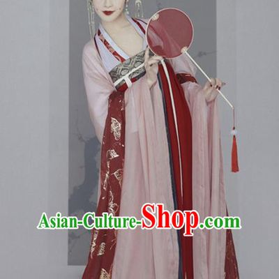 Chinese Ancient Court Concubine Hanfu Dress Traditional Tang Dynasty Palace Lady Historical Costume for Women