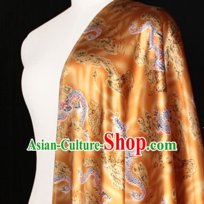 Classical 100% Pure Silk Round Dragon Pattern Fabric Chinese Royal Silk Fabrics