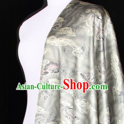 Classical 100% Pure Silk Round Dragon Pattern Fabric Chinese Royal Silk Fabrics