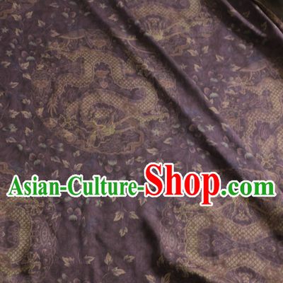 Classic Royal 100% Pure Silk Round Dragon Pattern Fabric Chinese Traditional Silk Fabrics